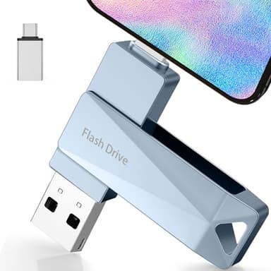 512GB Photo Stick for Phone, Qainerly USB Flash Drive for Phone All Models, 4-in-1 Design Transfer Storage, iPad/PC/Android