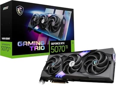MSI NVIDIA GeForce RTX 5070 Ti 16G Gaming Trio OC Plus Graphics Card - 16 GB GDDR7 (28 GB/s, 256-bit), PCIe 5.0 - TRI FROZR 4 (3 x STORMFORCE Fans) - RGB - HDMI 2.1b, DisplayPort 2.1b