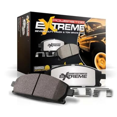 PowerStop Front Brake Pads For Cadillac Escalade 2008-20 |Chevrolet Silverado 2007-19 |Tahoe 2008-20 - Truck & Tow Carbon-Fiber Ceramic Brake Pads With Installation Hardware, Z36-1363