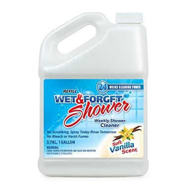 Wet & Forget Shower Cleaner Multi-Surface Weekly No Scrub, Bleach-Free Formula Vanilla Scent, 128.00 Fl Oz (Pack of 1)