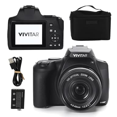 4K Digital Camera with 64 MP, 10x Optical Zoom, 3.0" LCD Display, LED Flash, Auto Focus, Macro Mode, 4K Video Recording, Memory Included, Photography and Vlog Camera
