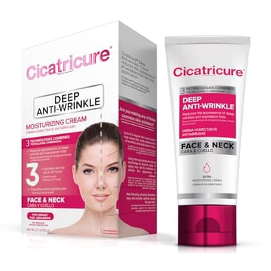 Cicatricure Deep Anti-Wrinkle Face & Neck Cream, Reduces the Appearance of Wrinkles from 1st Use, Face Moisturizer, Anti-Aging Cream, Non-Greasy Wrinkle Cream for Women, Neck Cream, 2.1 Ounces