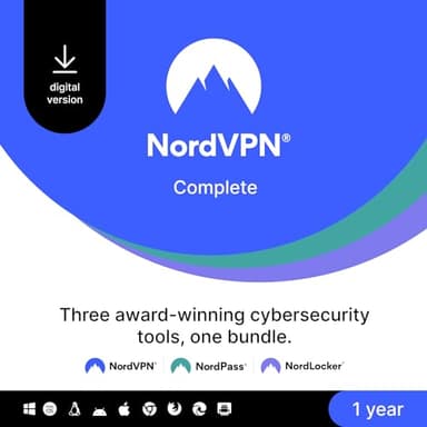NordVPN Complete, 10 Devices, 1-Year, VPN & Cybersecurity Software Bundle, Digital Code