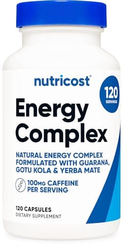 Nutricost Natural Energy Pills Complex 120 Capsules, 100mg Caffeine - Gluten Free - Non-GMO