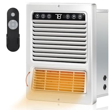 Upgraded Full-metal In Wall Electric Heater with Built-in Thermostat/Timer/Child lock,Touch/Remote Control,120V,1500/750w