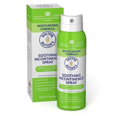 Doctor Butler’s Soothing Incontinence Spray - Barrier Spray for Incontinence with Touchless Application to Help Protect Sensitive Irritated Skin Caused by Adult Incontinence (3 oz)