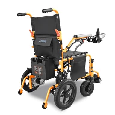 YF001 Zygenair Electric Wheelchair 330Lbs Capacity Foldable Electric Wheelchairs for Adults with 12Ah Lithium Battery, 15 Miles Range Power Wheelchair, Motorized Wheelchair 500W Motors(Orange)