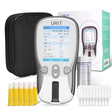 Home Cholesterol Test Kit, 8 in 1 Cholesterol Test Kit with 10 Test Strips for Home Use