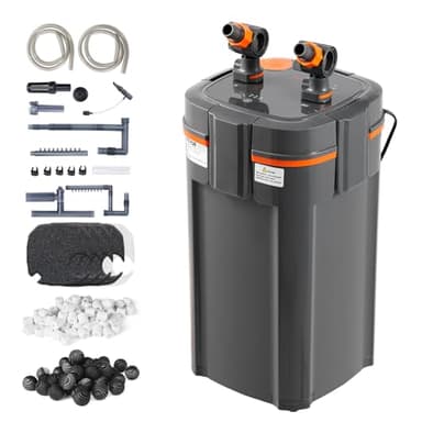 VEVOR Aquarium Filter 396GPH, 5-Stage Canister Filter 125-200 Gallon, Ultra-Quiet Internal Aquarium Filter with UV Protection, Submersible Power Filter with Multiple Function for Fish Tanks, 20W