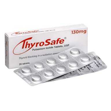 ThyroSafe Potassium Iodide 130mg Tablets (KI Pills) - Iodine for Radiation Emergency Protection | Nuclear Fallout Survival Gear and Emergency Supplies for Prepper Kits | 20 Count