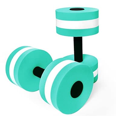 Timoo Aquatic Dumbells Set of 2 Water Dumbbells for Water Aerobics Water Weights for Pool Exercise Set High-Density EVA-Foam Pool Dumbbells, Cyan