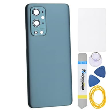 Green Acrylic Glass Back Panel Cover Replacement for OnePlus 9 Pro with Pre-Install Adhesive Rear Camera Frame Rear Camera's Lens and Installation Instruction Tool Kit