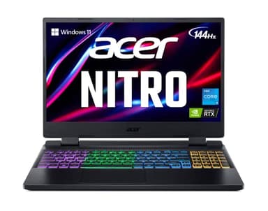 acer Nitro 5 AN515-58-527S Gaming Laptop | Intel Core i5-12500H | NVIDIA GeForce RTX 3060 Laptop GPU | 15.6" FHD 144Hz IPS Display | 16GB DDR4 | 512GB PCIe Gen 4 SSD | Killer Wi-Fi 6 | RGB Keyboard