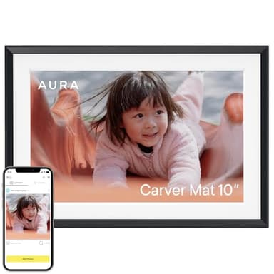 Aura Carver 10" HD WiFi Digital Picture Frame – Free Unlimited Cloud Storage – Send Photos from Phone – No Subscription – Auto On/Off – Gift for Parents & Grandparents – Quick 1 Minute Setup