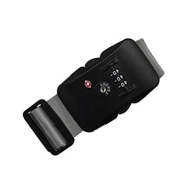 Heavy Duty Luggage Straps TSA Approved with Lock Adjustable Travel Belt for Suitcases (Grey)