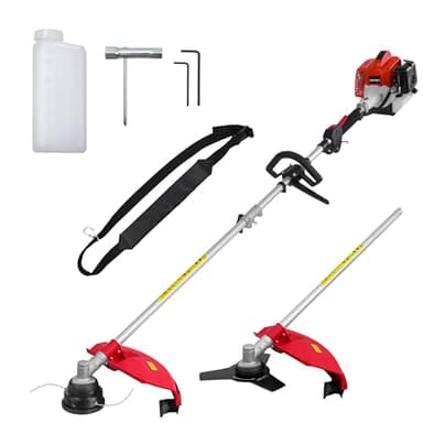 26cc Gas Powered String Trimmer, 3IN1 Weed Wacker with Edger & Brush Cutter, 2-Stroke Air-Cooled Engine, 16" Cutting Swath, 10" Metal Blade, Ergonomic Grip/Shoulder Strap for Lawn&Garden Care