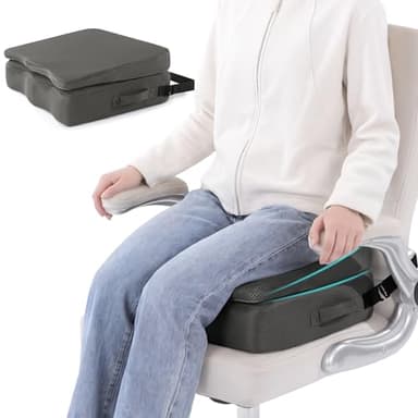 BALAPET Adjustable Thick Seat Cushion to Raise Height, Ergonomic Hip Cushion Post Surgery for Long Sitting, Memory Foam Hip Replacement Recovery Aids with Anti-Slip Strap(Gray)