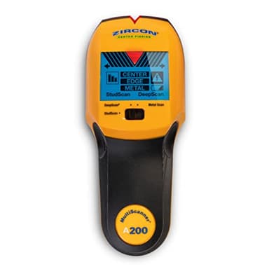 Zircon MultiScanner™ A200 Stud Finder Wall Scanner, Electronic Wood and Metal Stud Detector with WireWarning® Detection, DeepScan®, LCD Display, SpotLite® Pointer and ACT™ Technology