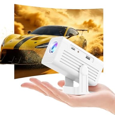 XENPONAD Mini Projector with WiFi and Bluetooth, 4K Supported Portable Smart Projector, Android 11 Built-in Apps, 260 ANSI Auto Keystone Short Throw Movie Projector for Bedroom, Camping, Outdoor Use