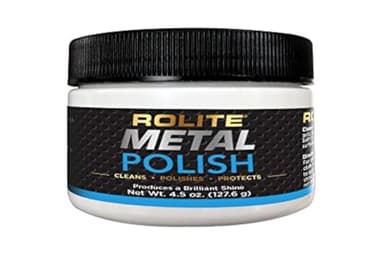 Rolite Metal Polish Paste, 4.5 oz, Industrial Strength Scratch Remover & Cleaner for Aluminum, Chrome, Stainless Steel, Restores Shine to All Metals, Heavy-Duty Polishing Paste