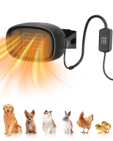 600W Dog House Heater with Thermostat, Pet Warmer for Cold Winter, 6.5 Ft Anti Chew Cord, Pet House Heater for Cold Winter Kennel & Outdoor Cat Shelter,Chicken Coop