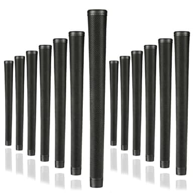Karma Arthritic Jumbo Plus Golf Grip Set, 13 Black Oversized Shock-Absorbing, Nubbed Surface Replacement Golf Grips for Men That Suffer from Arthritis in their Driver Woods Irons Wedge Golf Clubs
