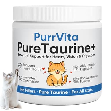 PurrVita Taurine for Cats, Pure Taurine Supplement Powder for Cats, Support Feline Vision, Heart & Immune, 200 Grams (1)
