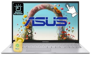ASUS Touchscreen 15.6" FHD Business Laptop Computer, Intel 10-Core i7 13th Gen Processor, Windows 11 Laptop 24GB RAM 1TB SSD, Intel Iris Xe Graphics, Backlit KB, Numeric Keypad, NLY Earphones, Silver