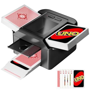 Automatic Card Shuffler for 1–2 Decks, Rechargeable Quiet Electric Card Shuffling Machine with USB-C, Dual Mode Auto Shuffler for UNO, Poker, Blackjack, Texas Hold’em, Portable for Home,Party,Travel
