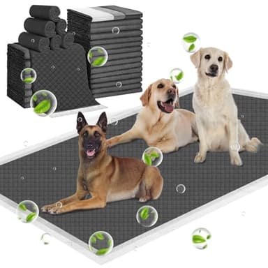 ELEGX Extra Large 31"x47" 30 Odor-Control Super Absorbency Charcoal Pee Pads - Thicken Disposable Potty Pads for Dogs and Cats
