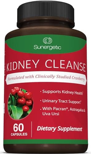 Premium Kidney Cleanse Supplement – Powerful Kidney Support Formula With Cranberry and Astragalus- Helps Support Healthy Kidneys & Urinary Tract Support - Kidney Cleanse Detox & Repair – 60 Capsules