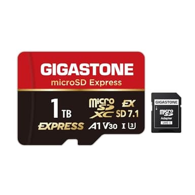 【Designed for Switch 2】 GIGASTONE 1TB microSD Express, R/W 800/650MB/s Compatible with Switch 2, MicroSDXC Express Memory Card SD 7.1, Professional Camera, A1 V30 U3, with SD Adapter