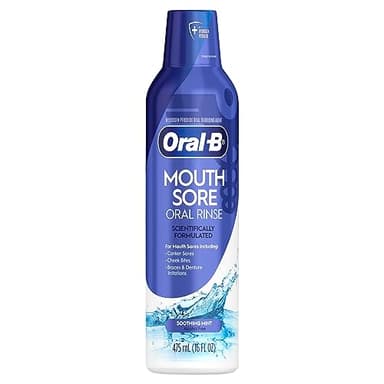 Oral-B Mouth Sore Mouthwash Special Care Oral Rinse, Hydrogen Peroxide Mouthwash, 16 fl oz, Mouthwash Alcohol Free