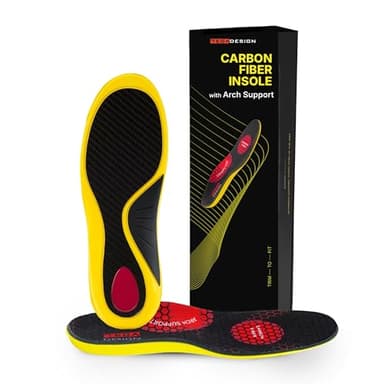 Carbon Fiber Insole with Arch Support – Plantar Fasciitis, Flat Feet, Heel Pain, Overpronation Relief, Running & Sports - Memory Foam & Breathable Fabric - Deep Heel Cup - All Day Comfort and Support