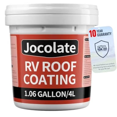 RV Roof Sealant- Solar Reflective RV Roof Coating Waterproof Membrane Seal Liquid Coating for House Roof, EPDM, TPO, Fiberglass, Aluminum Camper, Travel Trailers- White 1.06 Gallon