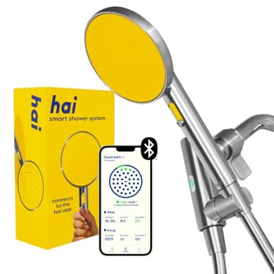 hai Smart Shower Head, Bluetooth Handheld Water Saving Showerhead with Adjustable High Pressure to Spa-Like Mist, Stainless Steel, Easy Installation, Customizable LED Lights, Citron, 2.5 GPM