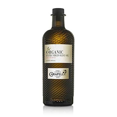 Carapelli - Organic Extra Virgin Olive Oil: Cold-Pressed Organic EVOO – 33.8 Fluid Ounces (1 Liter)