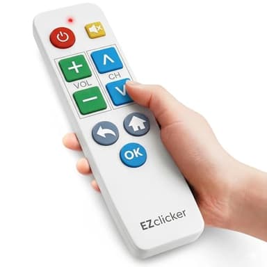 Big Button Universal TV Remote for Seniors, Simple Easy to Use, Dementia Products for Elderly (White) Works with Major TV Brands, NOT for Streaming (2xAAA Batteries Not Included)