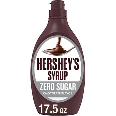 HERSHEY'S Zero Sugar Chocolate Syrup Bottle, 17.5 oz