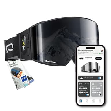 SKIWARRIOR Multifunctional Smart Bluetooth Ski Goggles with Walkie-Talkie, Anti-Fog Zeiss Lens, Music & Call Function (G01-Zeiss-Black)