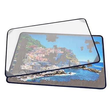 Tektalk Jigsaw Puzzle Board Portable Puzzle Mat with Dustproof Cover for Puzzle Storage Saver, Non-Slip Surface, Up to 1000 Pieces (Gray)
