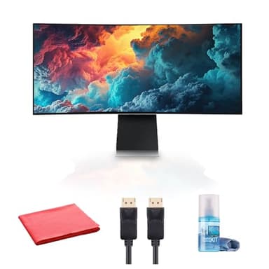 Samsung Odyssey OLED G8 34'' 1440p HDR 175 Hz Curved Ultrawide Gaming Monitor (LS34BG850SNXZA) Bundle Including: Cleaning Kit, Fiber Cloth, HDMI Cable