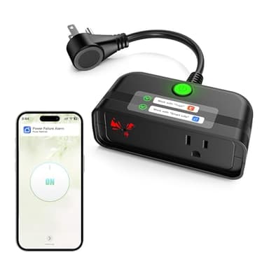 Power Failure Alarm WiFi, Outdoor Power Outage Alarm with App Alert & Loud 110dB, Smart Power Outlet Alarms for Freezer, Sump Pump, Auto Drip Irrigation, Greenhouse, Pond Pump