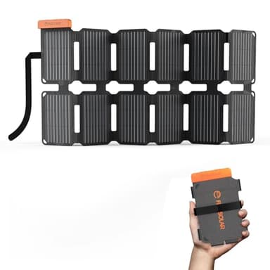 FlexSolar 36W Ultra-Portable Solar Panel Charger with Quick Charge, USB-A & USB-C & DC Ports, Ultra-Lightweight for Outdoor Emergency Power, Backpacking, Hiking, and Camping