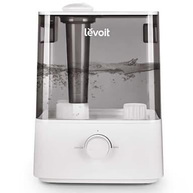 LEVOIT Classic300 Ultrasonic Top Fill Humidifier, Extra Large 6L Tank Last 60-Hour - Super Quiet, Easy to Use and Clean, 360° Rotation Nozzle, Simple Knob Control, Handle, Auto Shut Off, Gray