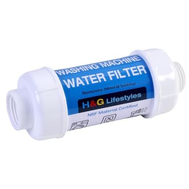 H&G Lifestyles Water Filter for Washing Machine,Water Softener Anti-Scale Water Filtration,with 3/4" GHT Garden Hose Filter, Prevent Scale Build-up,for Water Heater Swamp Cooler,1PACK