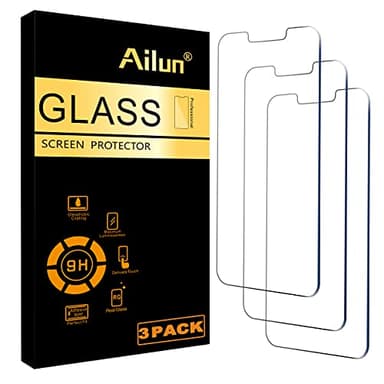 Ailun Screen Protector for iPhone 16e / iPhone 14 / iPhone 13 / iPhone 13 Pro [6.1 Inch] Display 3 Pack Tempered Glass, Case Friendly [Not for iPhone 16 6.1 Inch]