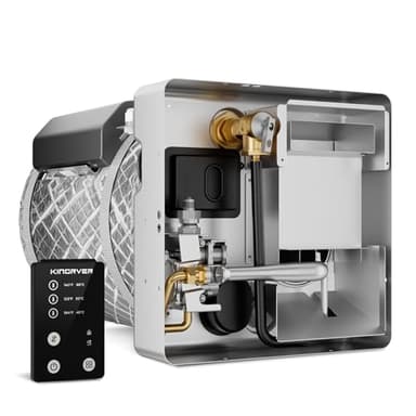 KINGRVER KINGRVER 6 Gallon RV Hybrid Water Heater, Electric & Gas Heating Options — Use Separately or Together for Faster Hot Water, Porcelain-Lined Steel Tank with Direct Spark Ignition (DSI)