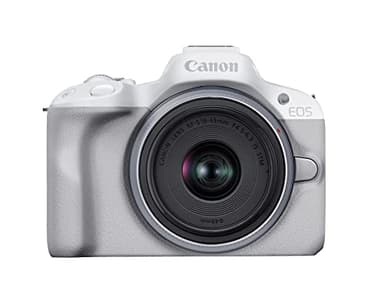 Canon EOS R50 Mirrorless Camera RF-S18-45mm F4.5-6.3 is STM Lens Kit, 24.2 Megapixel CMOS (APS-C) Sensor, 4K Video, Hybrid Camera, Photo and Video, Vlogging, Content Creator, RF Mount, White