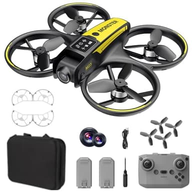 Drone with HD Camera Under 250g Mini RC Quadcopter, Headless Mode One-Key Takeoff/Landing Optical Flow Positioning, M23 Remote Control Drones with 2 Batteries for Adult Beginners Outdoor Video (Black)